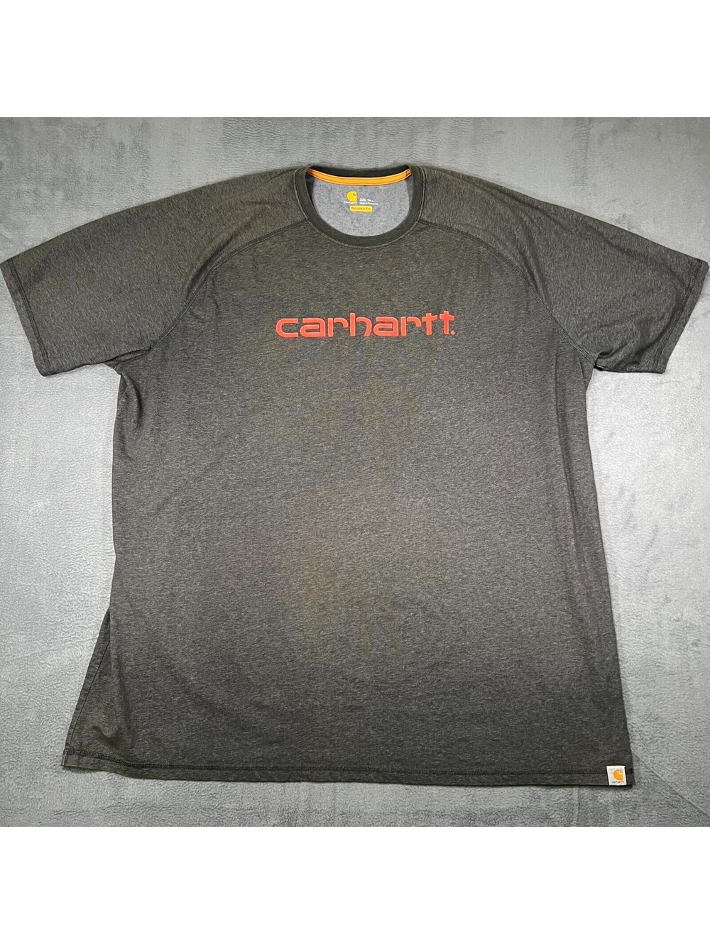 Carhartt T-Shirt Gray Mens 3XL Tall Relaxed Fit Graphic Force Logo Short Sleeve